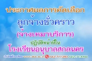 ประกาศ ผลผู้ผ่านการคัดเลือกบุคคลเพื่อเป็นลูกจ้างชั่วคราว (จ้างเหมาบริการ) ในโรงเรียนอนุบาลสกลนคร 