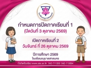 ประกาศโรงเรียนอนุบาลสกลนคร เรื่อง กำหนดการปิดภาคเรียนที่ ๑ และเปิดภาคเรียนที่ ๒ ปีการศึกษา ๒๕๖๖๙